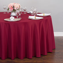 Load image into Gallery viewer, 120 in. Round Polyester Tablecloth Burgundy