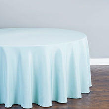 Load image into Gallery viewer, Bargain 108 In. Round Polyester Tablecloth Baby Blue