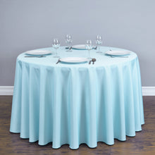 Load image into Gallery viewer, Bargain 108 In. Round Polyester Tablecloth Baby Blue