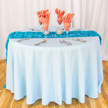 Load image into Gallery viewer, Bargain 108 In. Round Polyester Tablecloth Baby Blue