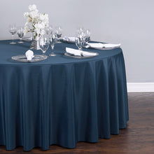 Load image into Gallery viewer, 120 in. Round Polyester Tablecloth Navy Blue
