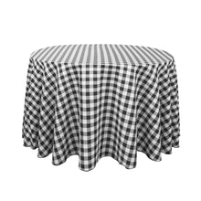 Load image into Gallery viewer, 108 in. Round Polyester Tablecloth Black & White Checkered