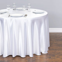 Load image into Gallery viewer, 108 in. Round Satin Tablecloth White