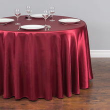 Load image into Gallery viewer, Bargain 108 In. Round Satin Tablecloth Burgundy