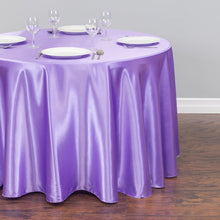Load image into Gallery viewer, 108 in. Round Satin Tablecloth Lavender
