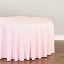 Load image into Gallery viewer, 132 in. Round Polyester Tablecloth Pink