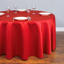 Load image into Gallery viewer, 108 in. Round Square-Point Damask Tablecloth (3 Colors)