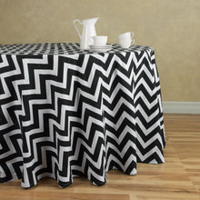 Load image into Gallery viewer, 120 in. Chevron Round Cotton Tablecloth (6 Colors)