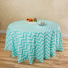 Load image into Gallery viewer, 120 in. Chevron Round Cotton Tablecloth (6 Colors)