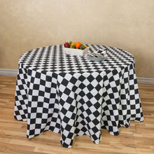 Load image into Gallery viewer, 120 in. Checkered Round Cotton Tablecloth (2 Colors)