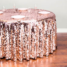 Load image into Gallery viewer, 120 in. Round Payette Sequin Tablecloth (7 Colors)