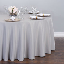 Load image into Gallery viewer, 108 in. Round Polyester Tablecloth Silver