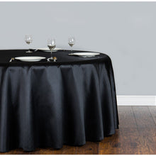 Load image into Gallery viewer, 108 in. Round Shantung Silk Tablecloth Black