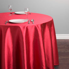 Load image into Gallery viewer, 132 in. Round Shantung Silk Tablecloth (7 Colors)