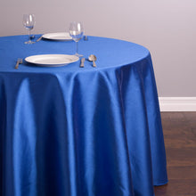 Load image into Gallery viewer, 132 in. Round Shantung Silk Tablecloth (7 Colors)