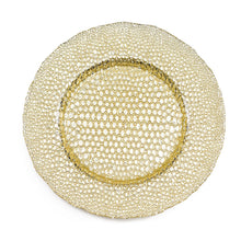 Load image into Gallery viewer, Gold Alligator Glass Charger Plate 4/Pack