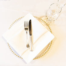 Load image into Gallery viewer, Gold Beaded Clear Glass Charger Plate 4/Pack