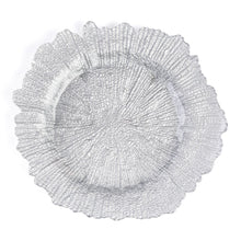Load image into Gallery viewer, Silver Coral Glass Charger Plate 4/Pack