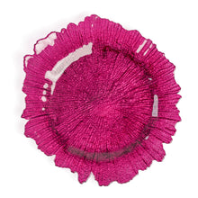 Load image into Gallery viewer, Burgundy Coral Glass Charger Plate 4/Pack