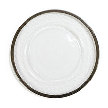 Load image into Gallery viewer, Rimmed Round Glass Charger Plate 4/Pack (3 Colors)