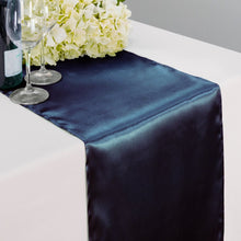 Load image into Gallery viewer, 14 x 108 in. Satin Table Runner Navy Blue