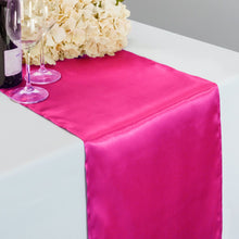 Load image into Gallery viewer, 14 x 108 in. Satin Table Runner Fuchsia