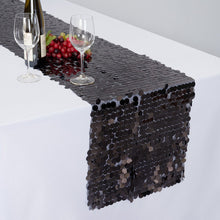 Load image into Gallery viewer, Bargain 14 X 108 in. Payette Sequin Table Runner Black