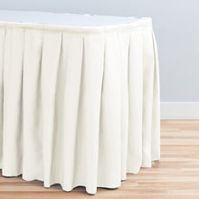 Load image into Gallery viewer, 14 ft. Accordion Pleat Polyester Table Skirt Ivory