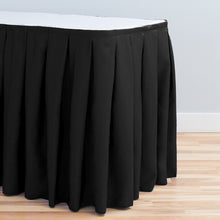 Load image into Gallery viewer, 14 ft. Accordion Pleat Polyester Table Skirt Black