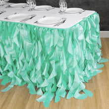 Load image into Gallery viewer, 17 ft. Curly Willow Table Skirt Tiffany Blue