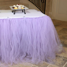 Load image into Gallery viewer, 21 ft. Tulle Tutu Table Skirt Lilac