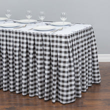 Load image into Gallery viewer, 17 ft. Polyester Table Skirt Black & White Checkered