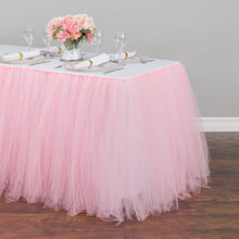 Load image into Gallery viewer, 17 ft. Tulle Tutu Table Skirt Light Pink