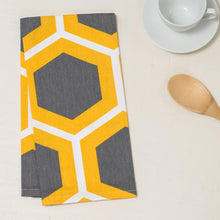 Load image into Gallery viewer, 20 X 28 in. Honeycomb Cotton Kitchen Towels 2/Pack Charcoal & Yellow