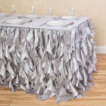 Load image into Gallery viewer, 21 ft. Curly Willow Table Skirt Silver
