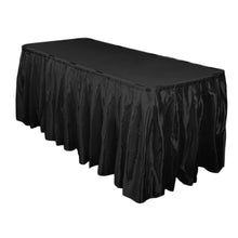 Load image into Gallery viewer, 21 ft. Accordion Pleat Satin Table Skirt Black