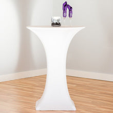 Load image into Gallery viewer, 30 in. Round Stretch Tablecloth White