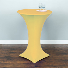 Load image into Gallery viewer, 30 in. Round Stretch Tablecloth Gold