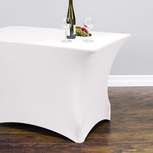 Load image into Gallery viewer, 4 ft. Rectangular Stretch Tablecloth White