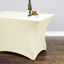 Load image into Gallery viewer, 4 ft. Rectangular Stretch Tablecloth Ivory