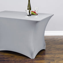 Load image into Gallery viewer, 4 ft. Rectangular Stretch Tablecloth Silver