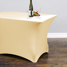Load image into Gallery viewer, 4 ft. Rectangular Stretch Tablecloth Gold