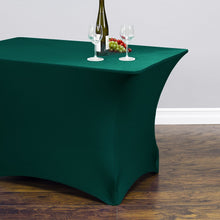 Load image into Gallery viewer, 8 ft. Rectangular Stretch Tablecloth Hunter Green