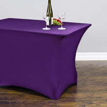 Load image into Gallery viewer, 4 ft. Rectangular Stretch Tablecloth Purple