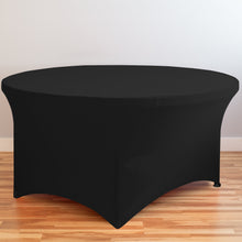 Load image into Gallery viewer, 5 ft. Round Stretch Tablecloth Black
