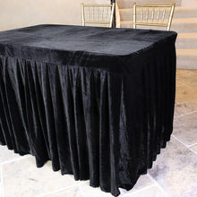 Load image into Gallery viewer, 8 ft. Fitted Velvet Table Skirt Black