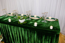Load image into Gallery viewer, 4 ft. Fitted Velvet Table Skirt (7 Colors)
