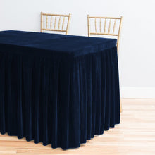 Load image into Gallery viewer, 4 ft. Fitted Velvet Table Skirt (7 Colors)