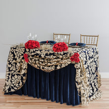 Load image into Gallery viewer, 8 ft. Fitted Velvet Table Skirt (7 Colors)