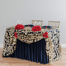 Load image into Gallery viewer, Bargain 6 ft. Fitted Velvet Table Skirt Burgundy